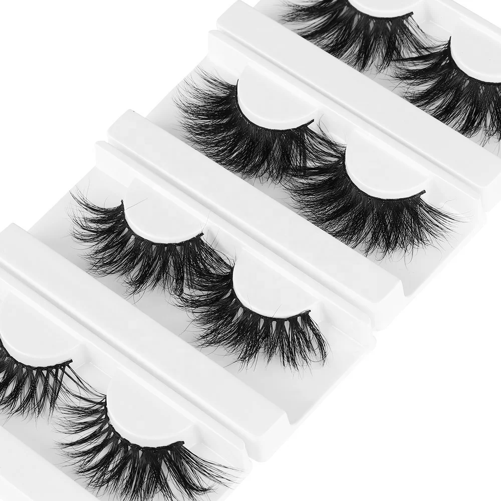 

Wholesale fluffy natural eyelashes cruelty free false lashess 3d 25mm mink lahes eyelash vendor