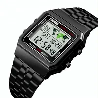 

SKMEI 1338 World Time Digital Men's Watches Fashion LED Digital Military Sport Quality Branded Waterproof Wristwatch