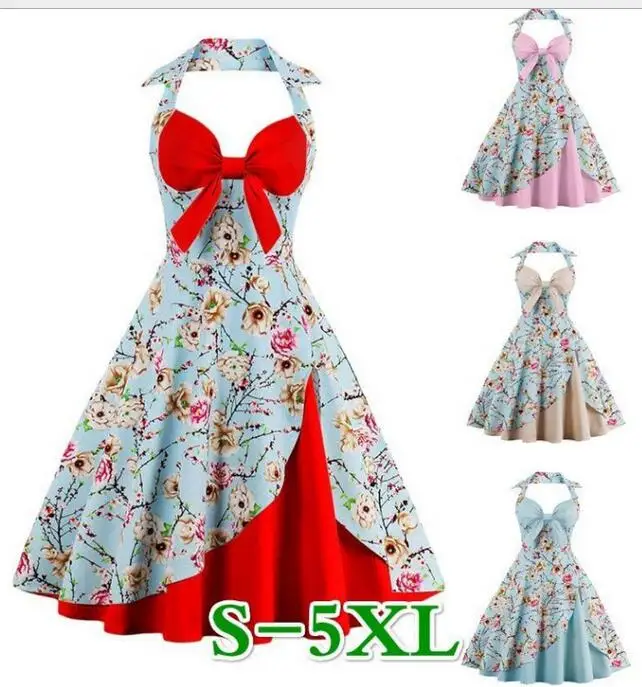 

hot selling Lady Vintage 40s Dress Swing Dress Rockabilly Retro Dress, As shown on picture