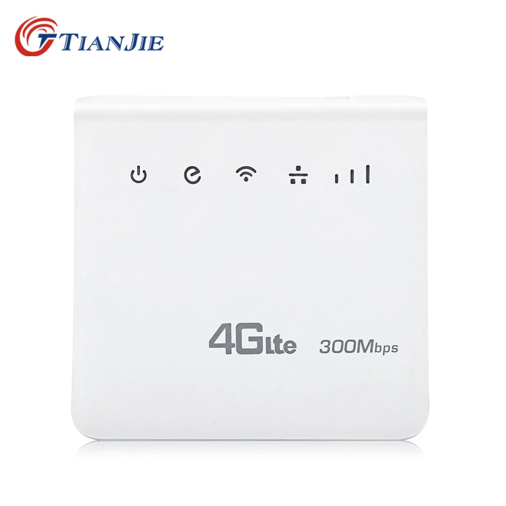 

TIANJIE Unlocked 300Mbps Wifi Routers 4G LTE CPE Mobile with LAN Port Support SIM card Portable Wireless Router WiFi Router