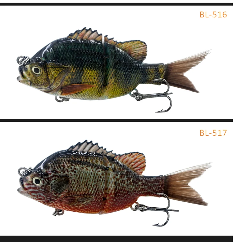 Honoreal New Bluegill Glide Bait With Metal Joint Natural Looking Wake 2 Section Multi Jointed