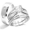 Silver and Titanium Group Engagement Ring Wedding Ring