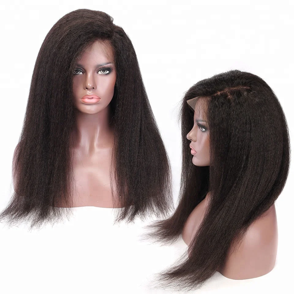 

Alibaba 100% Natural Real Kinky Straight 360 Lace Frontal Hair Human Wig