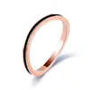 Simple Irregularity unique rose gold with black stainless steel rings for women girl wedding rings jewelry engagement ring