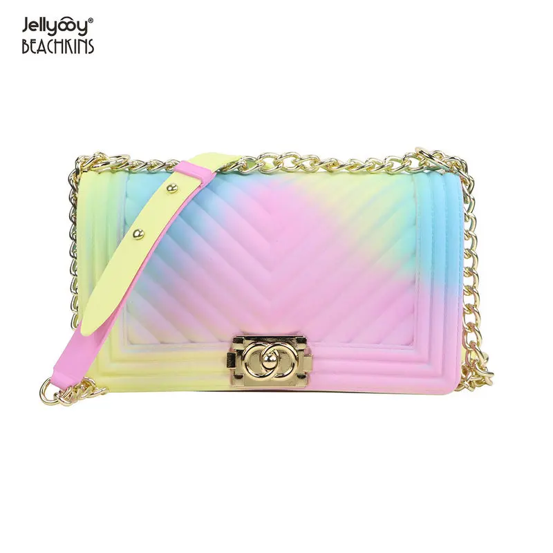 
Maidudu stylish lady fashion Jelly slides One-Shoulder Bag shoulder bag two tones color pvc jelly bag handbags MOQ3 