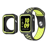 

Applicable to Apple Watch Band 40mm 44mm Two-color Silicone Case with Two-color Apple Watch Strap