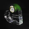 Hot Selling 2018 Heart Shaped Wedding Favor Crystal Acrylic Table Clock,3D Laser Personalized Souvenir Gifts