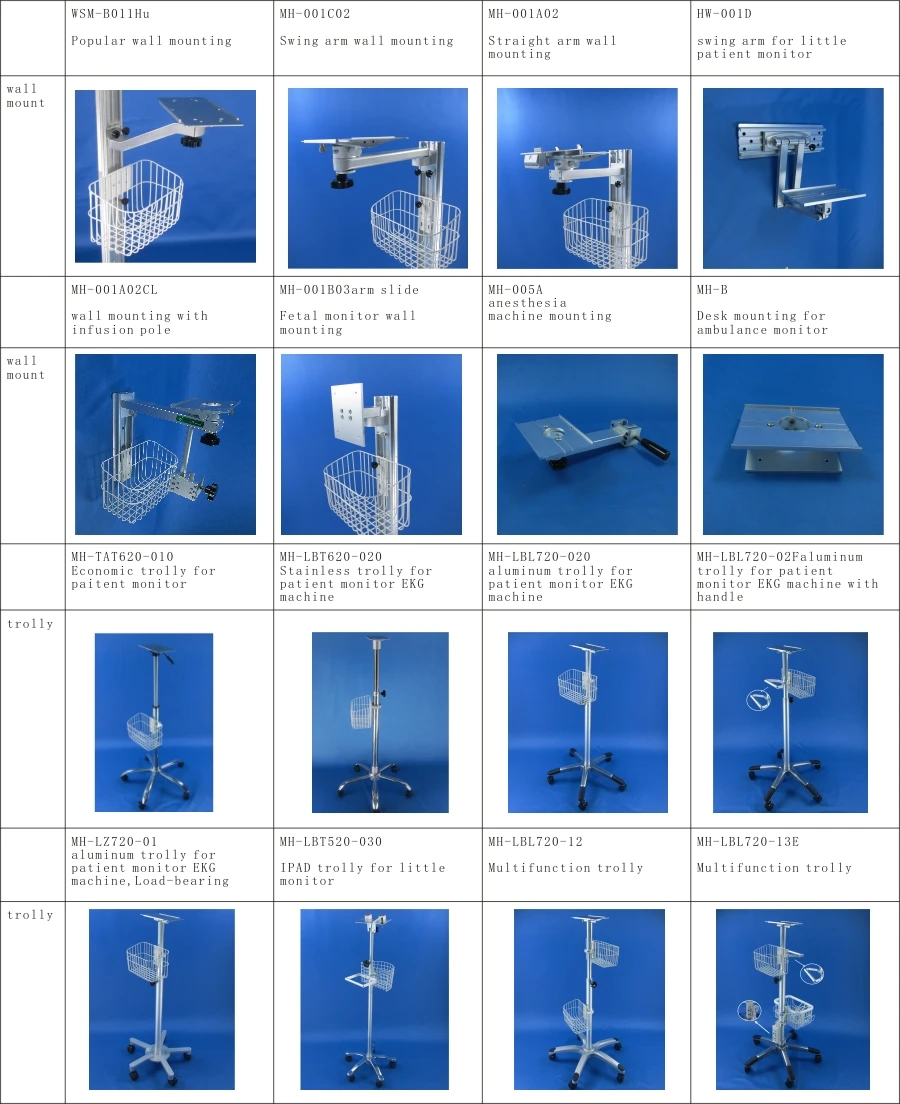 医疗墙壁安装支架用于 mindray ipm8 ipm10 ipm12 患者监视器