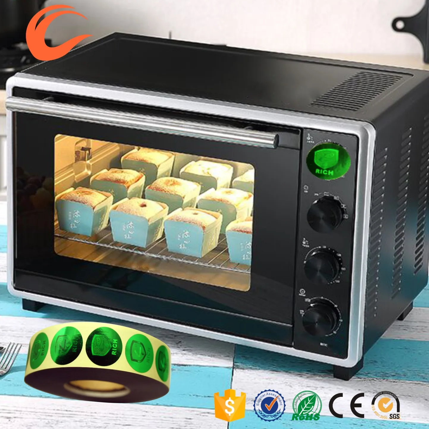 hot sale 2d/3d holographic sticker labels 2018 for microwave oven