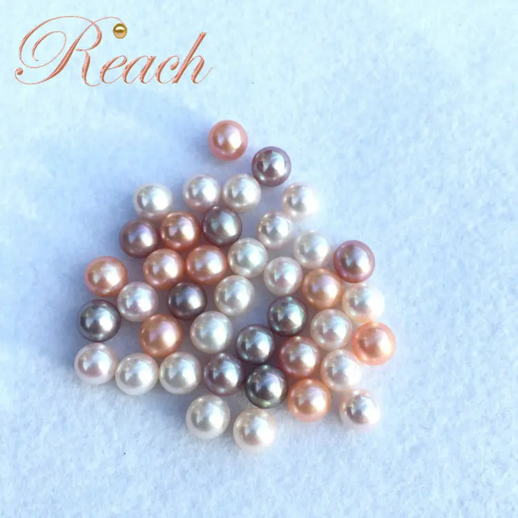 

Wholesale Freshwater 6-7mm High Grade White Color High Luster Round Loose Pearl, Natural white, natural pink, natural purple
