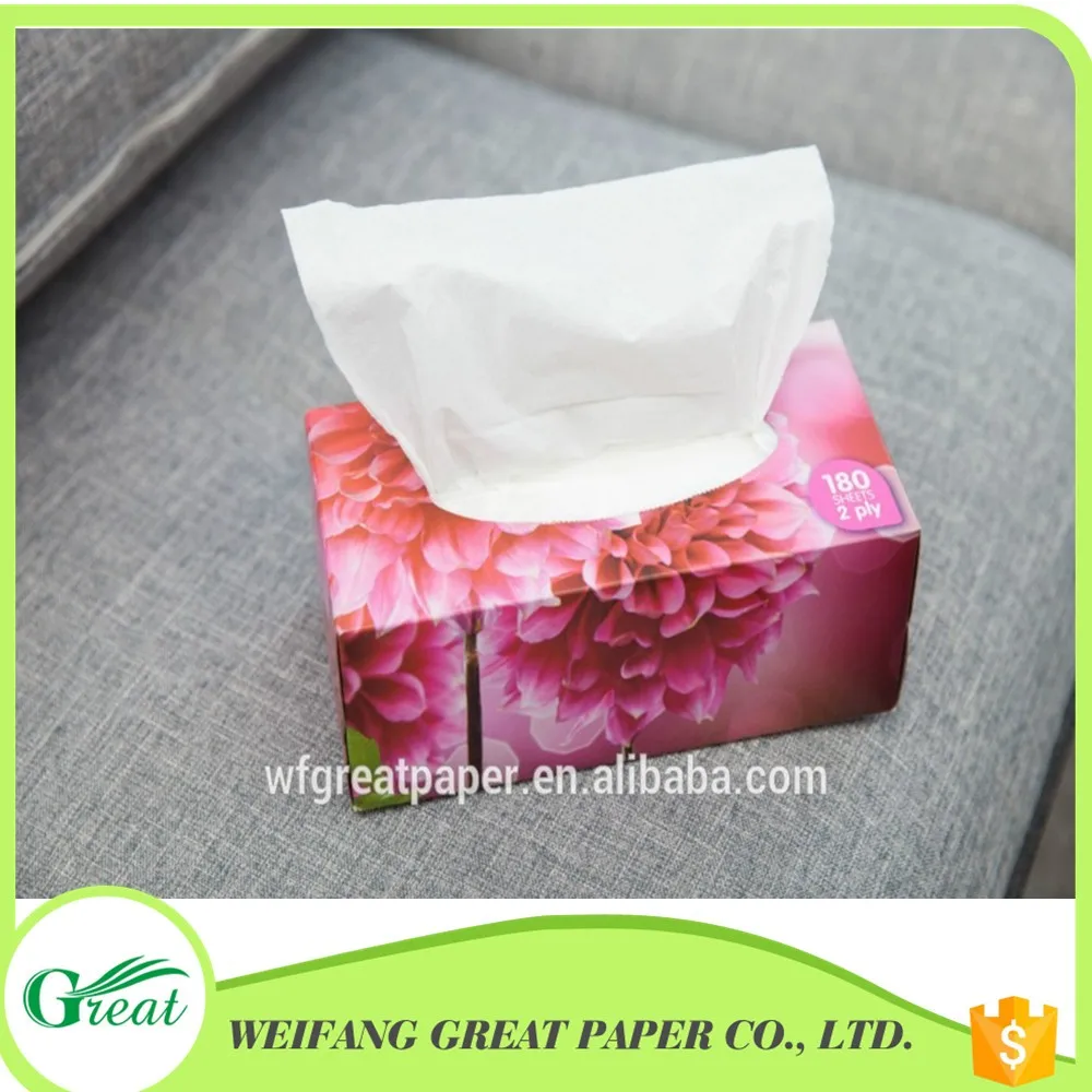 100 Virgin Wood Pulp Economic Color Facial Tissue Chinese Box Facial