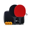 2pcs/Set Professional Poplar Wood Best Table Tennis Racket Ping Pong Bat Racket Set with 3 Balls Carrying Bag