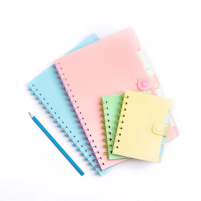 Custom Printed Spiral Notebook A4 With Dividers,Plastic Cover Spiral