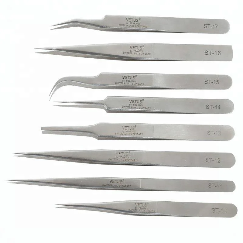 
Vetus ST Series Tweezers for Eyelash Extension Makeup Tools Eyelash Tweezers 
