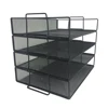 Wideny powder coated office school supply 4 tiers detachable metal wire mesh iron steel desktop file tray