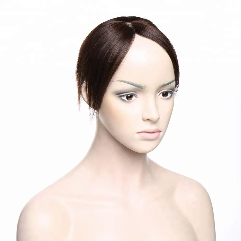 

Hand-made mono 100% Human Hair Topper Hairpiece Toupee Top Piece For Women, #2 dark brown