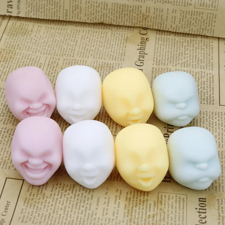 Custom Cheap Squishy Stress Ball Tpr Material Cute Japanese Angry Face