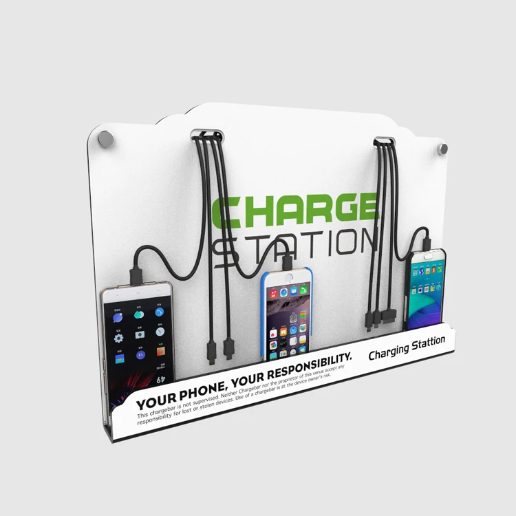 

Factory Supply Restaurant Cell Phone Charging Station With Customized Ads