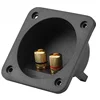 New Speakers Terminal Box Shell 2 Copper Binding Post Wire Cable Connector Acoustic Components 4mm Screw Holes