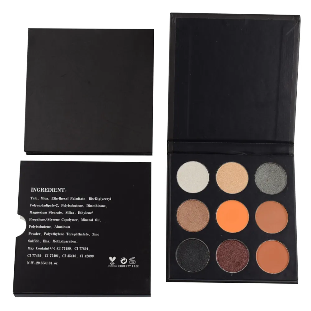 

Newest custom your own 9 colors eyeshadow palette OEM matte shimmer eyeshadow palette