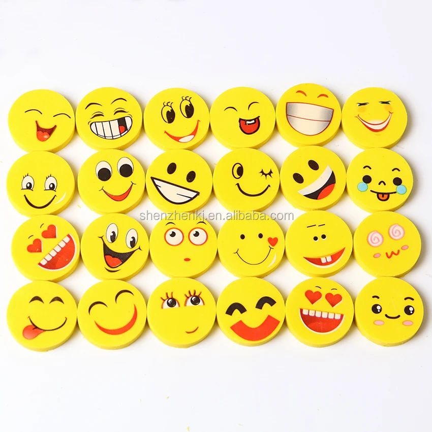 New Lovely Funny Smile Face Eraser Novelty Erasers For Kids Kawaii