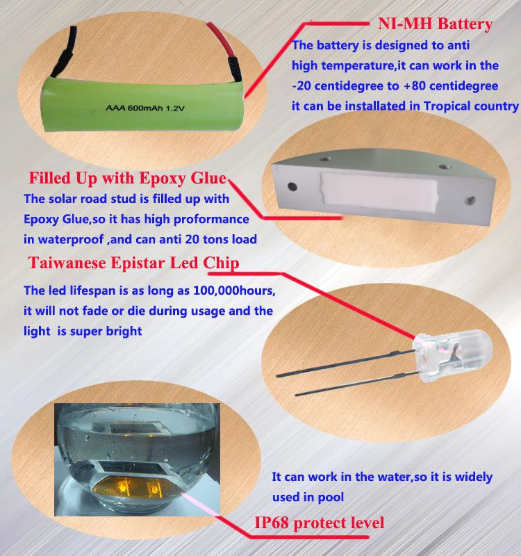 strobe solar road marker light