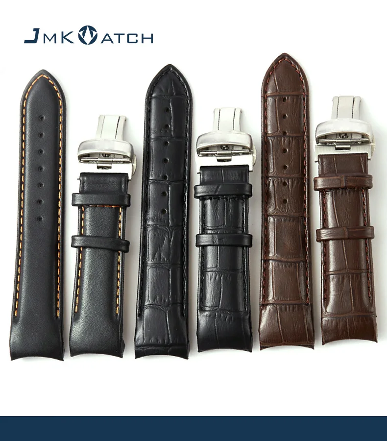 Custom Soft Calf Genuine Leather Men Strap Watch Watchband 