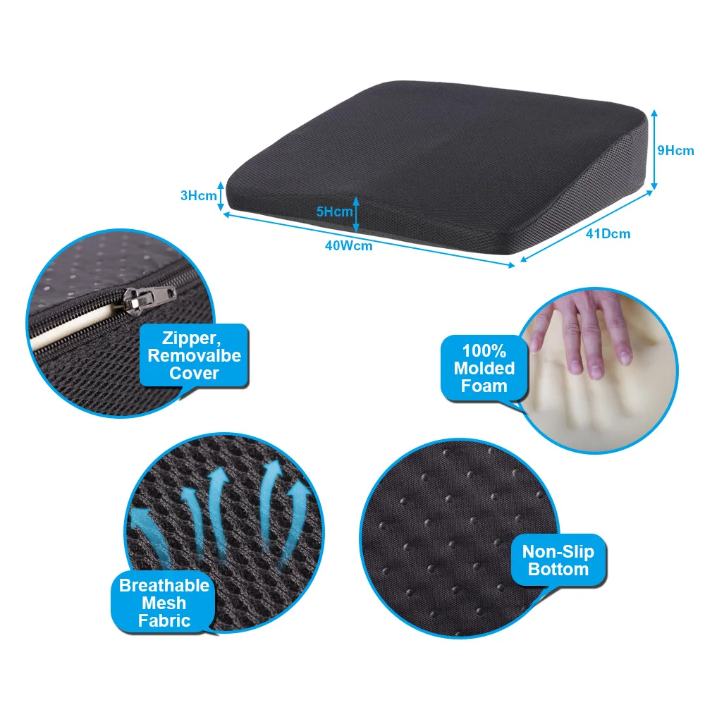 Premium Quality Comfort Potable Pu Memory Foam Wedge Pillow Orthopedic