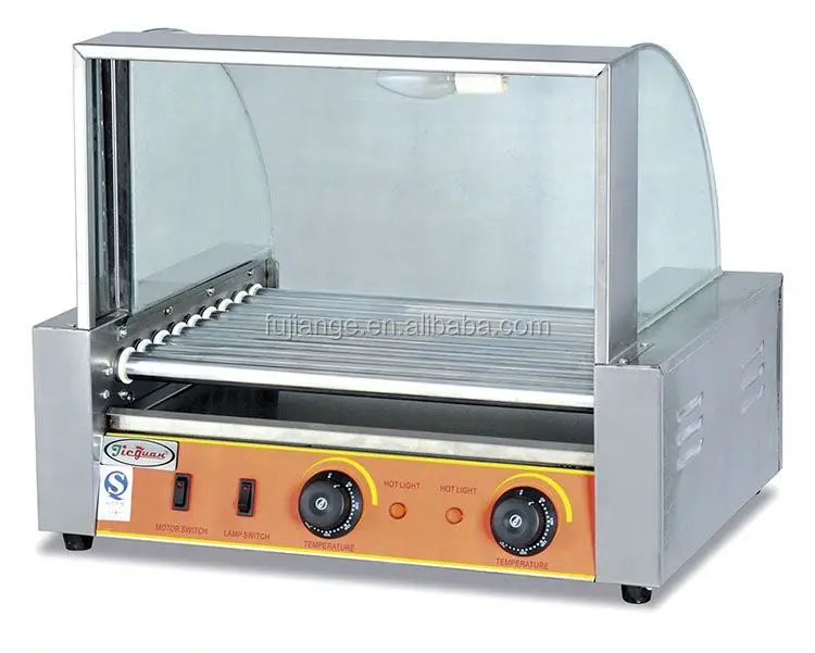 Casse croûte Équipement Chaud Chien Griller Électrique Eh 205 Électrique En Acier Inoxydable Hot dog Roller Grill