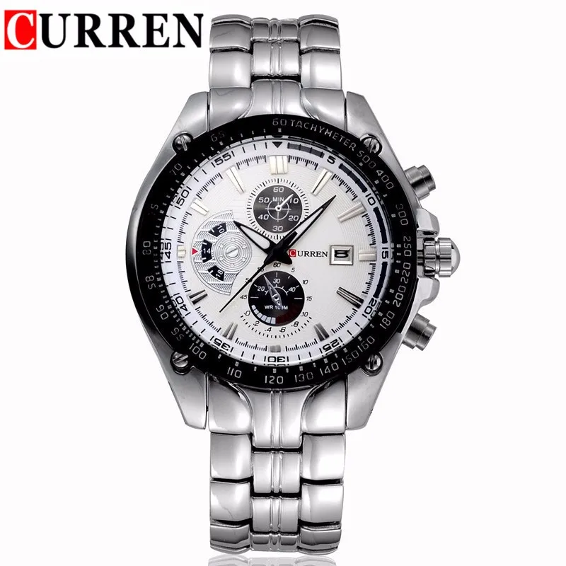 

CURREN 8083 Famous Brand Men Full Steel Watch Three Small Dial Chronometer Watch Man Auto Date Business Relojes Wrist Watches