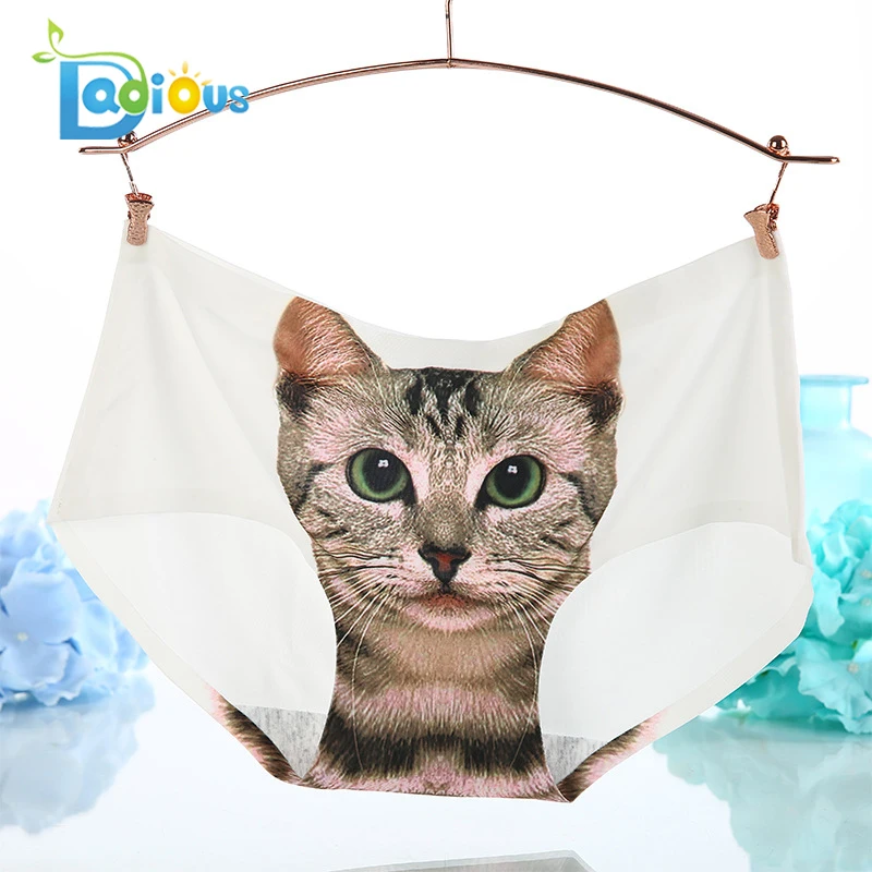 Dadious Cartoon Cat Printed Woman Panties Ladies Underwear Panties