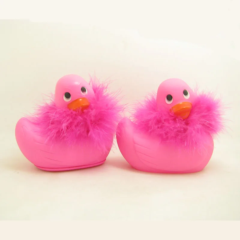 Customized new design waterproof electric massager vibrating with feather with LOGO OEM massager rubber bath duck