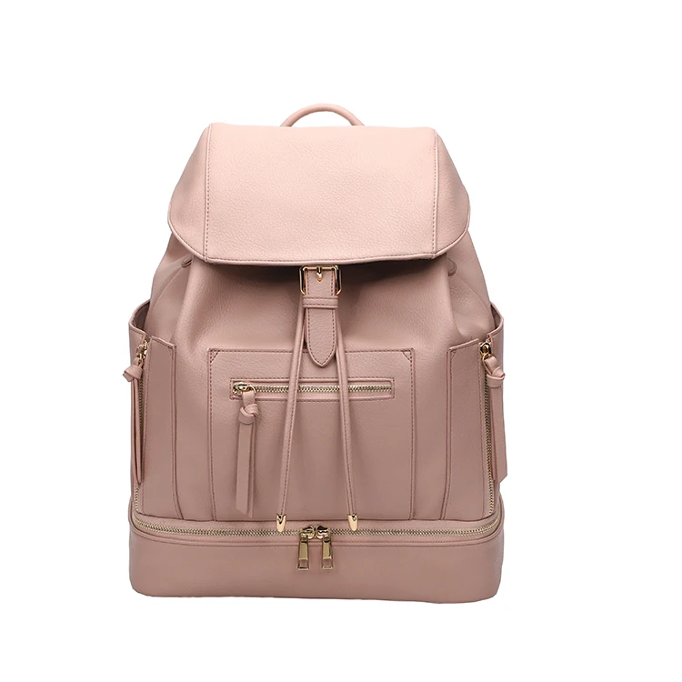 

wholesales custom make Leather Backpack Schoolbag Casual Daypack baby diaper bag Backpack changing nappy bag for Women, Customized colors