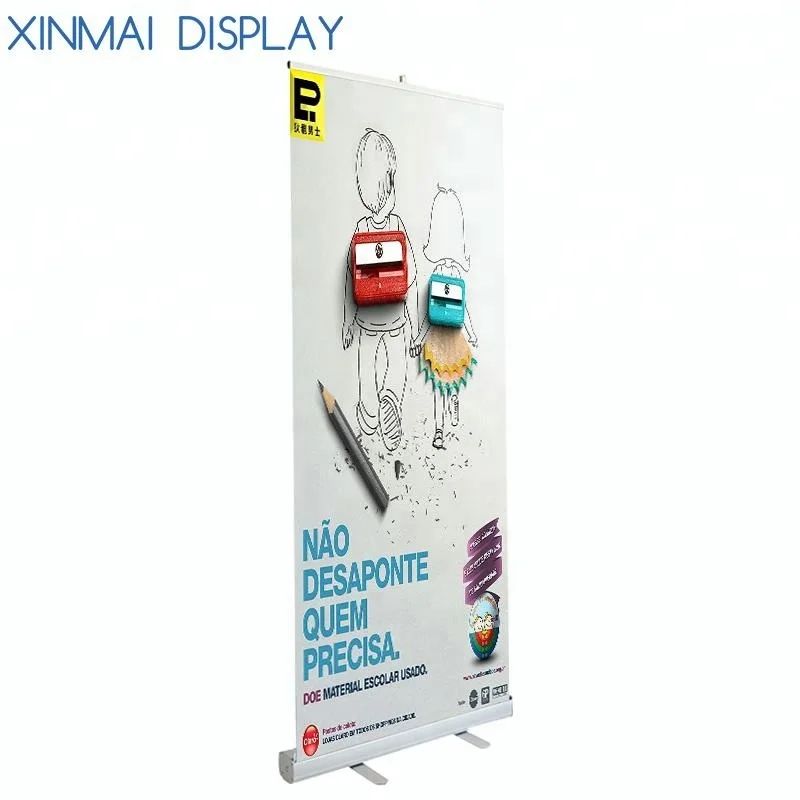 Moving Vertical Roll Up Banner Stand For Trade Show Sign Signage