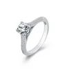 Knife Edge cubic zircon diamond platinum women rings s925 silver engagement wedding rings