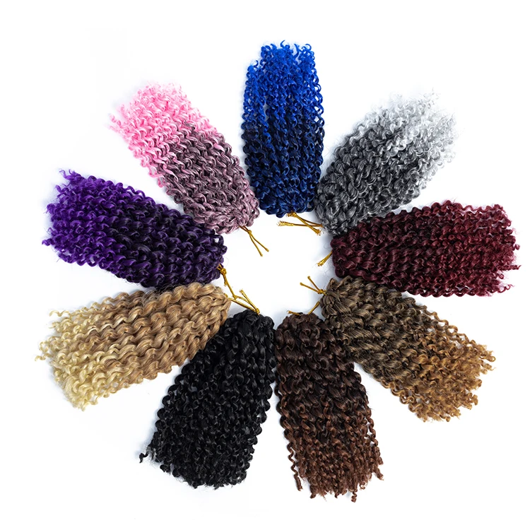 8 Inch Ombre Synthetic Braiding Hair Extension Short Kinky Curly