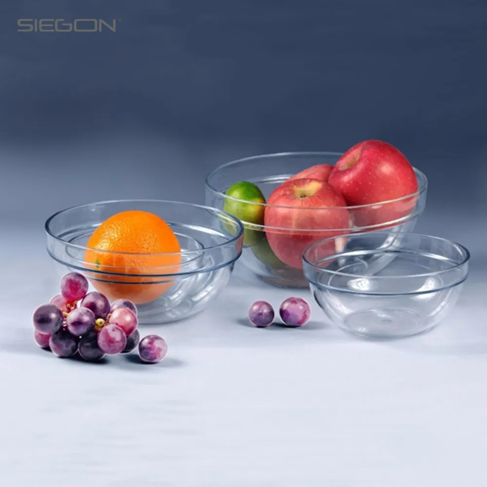 Clear Salad Bowl Acrylic Round Mixing Bowl Large Bowl Side Salad - Buy ...