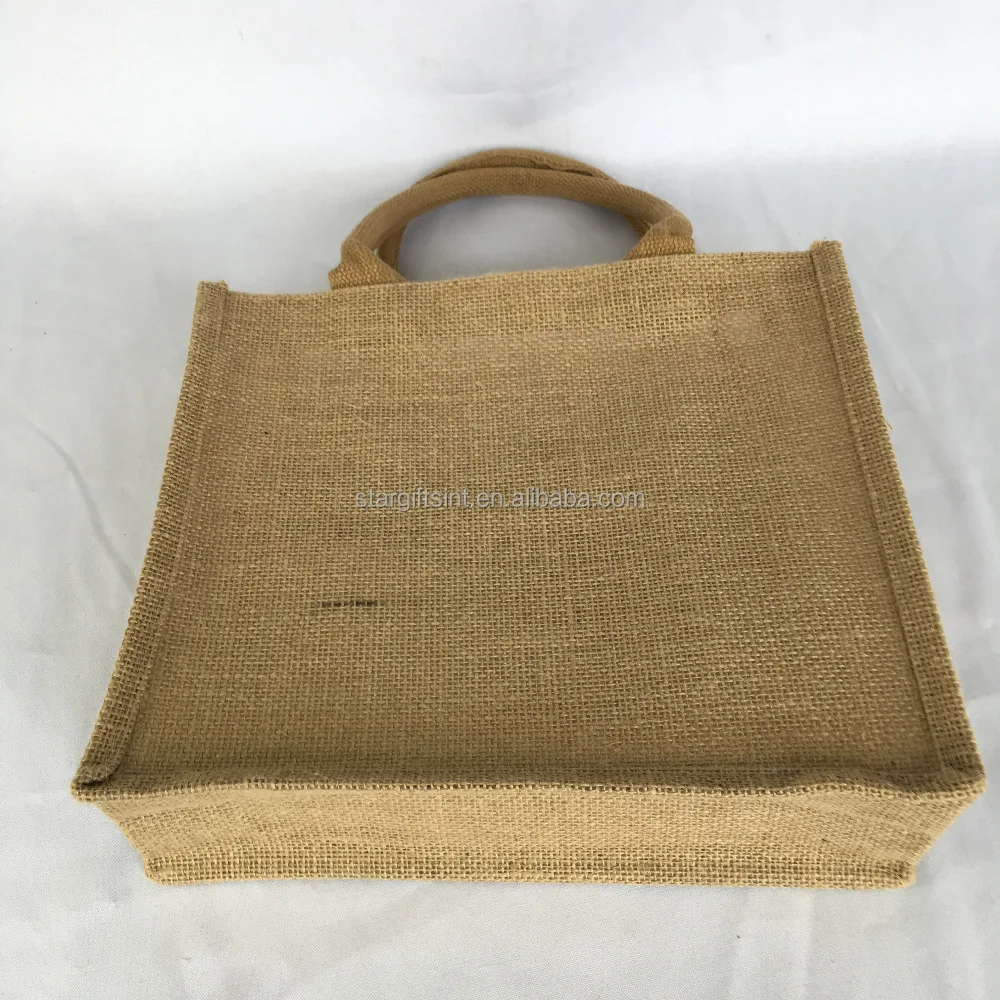 
China Eco Products Buttoned Open Top Jute Shopping Bag 