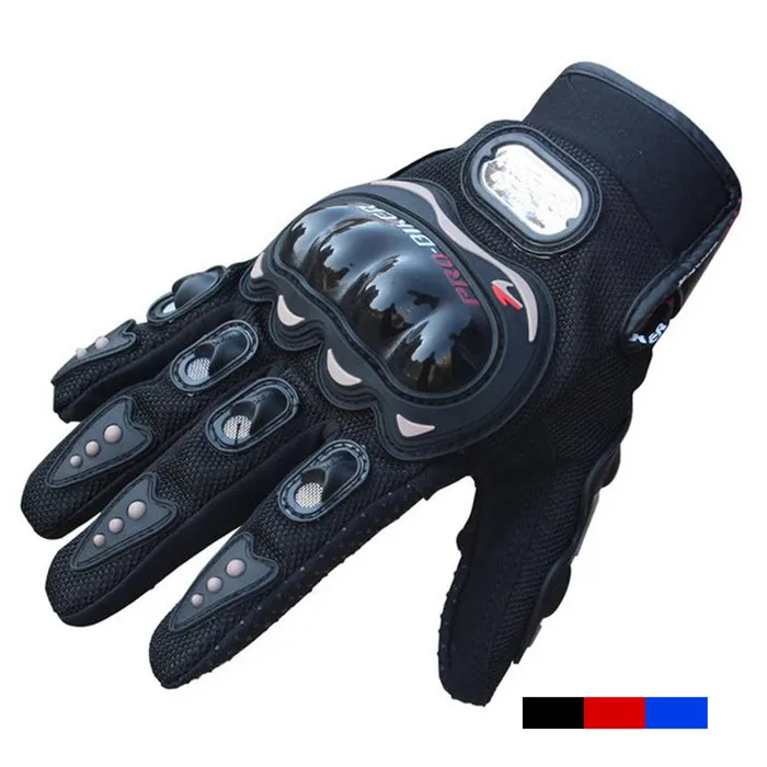 

YOUME Professional Custom Protective Black Pro Biker Gloves High Quality Leather Motorcycle Gloves For Sale, Black/ red/ blue