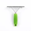 Long plastic handled dog undercoat rake comb for undercoat deshedding