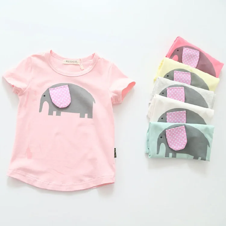 

Online Shopping India Market Child Girls Cotton Summer T-shirt, As picture, or your request pms color