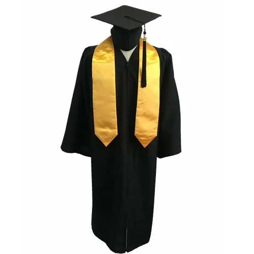 High School Black Graduation Gown Cap And Gold Stole - Buy Black ...
