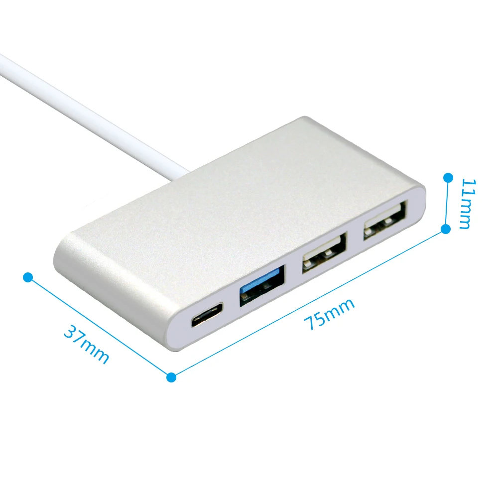 USB OTG adapter 3.1 Type C Hub with HD Output, 3 Ports USB 3.0 and Card Reader (No DC IN Port) - Upgraded Version