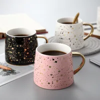 

Wholesale Gold Handle Flamingo Gold Printing Ceramic Coffee Mug