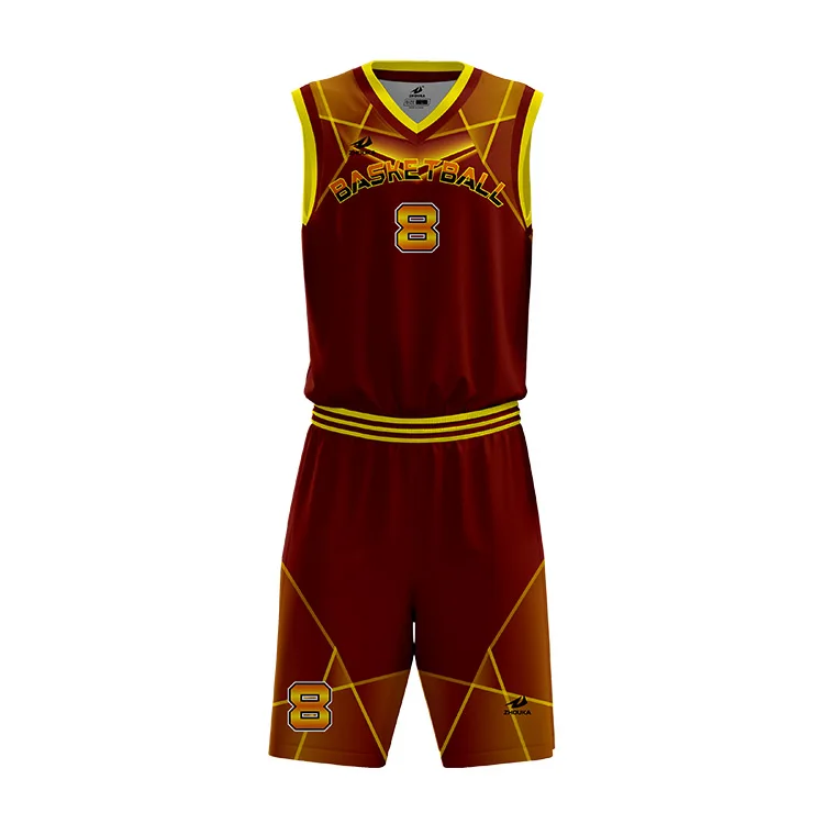 maroon and yellow basketball jersey