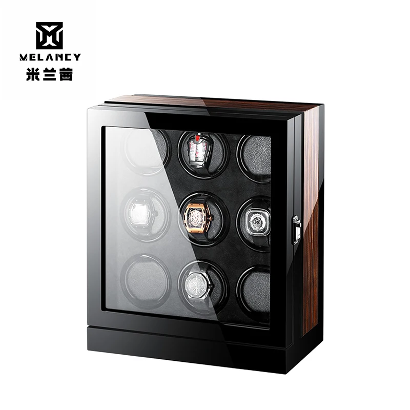 

M&Q Luxury automatic rotations japanese watch winder motor mabuchi black watch winder for 9 watches