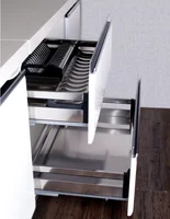 

Kitchen Cabinet Drawer Sliding Basket Stainless Steel Plate Type Pull Out Basket