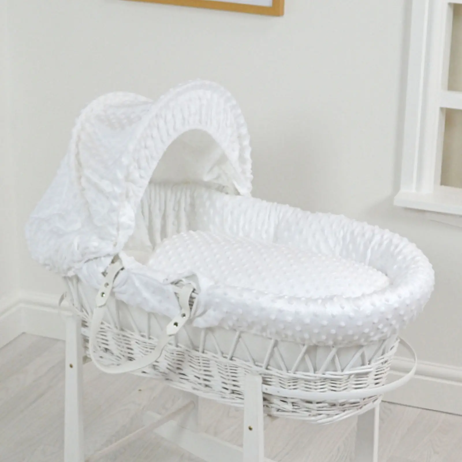 wicker bassinet basket with stand