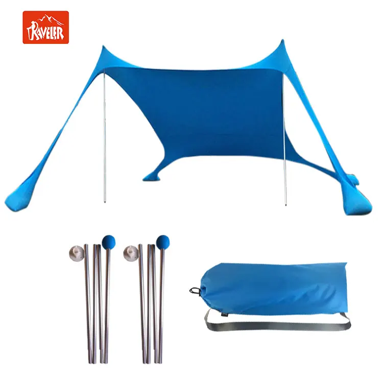 Lycra Portable Beach Tent Sun Shelter Kits  With Poles For Outdoor Camping Hiking Backpacking