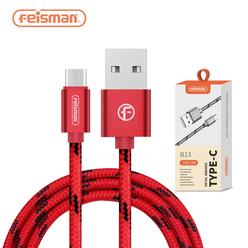 Feisman 1M High Durability USB Type C Charger Cable for Samsung Galaxy S10 S9 Note 8 XZ LG V20 G5 G6